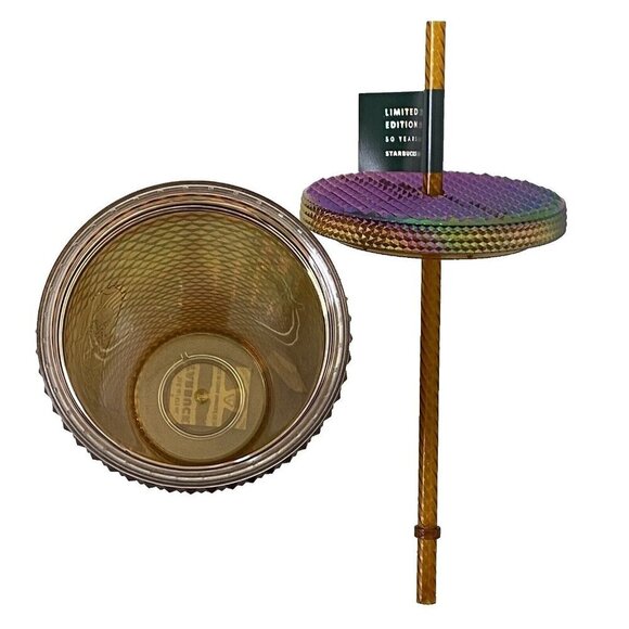 Starbucks 2021 Limited Edition 50 Years Copper Gold Studded 16 oz. Tumbler Cup - Picture 7 of 7